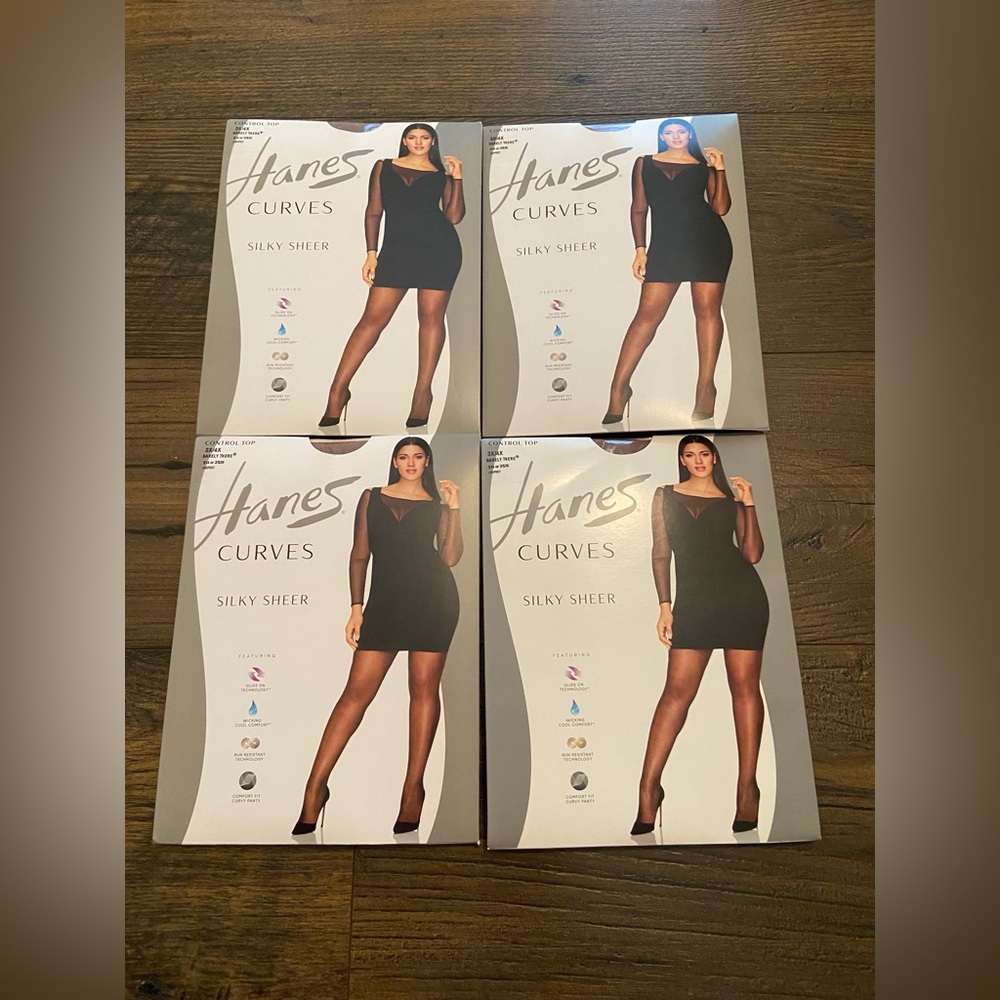 Hanes Barely There Control Top Pantyhose Set of 4